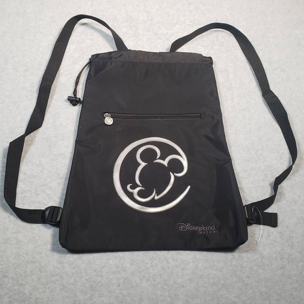 Disneyland Resorts Mickey Mouse Logo Sling Bag Metallic Silver Heavy Duty Nylon